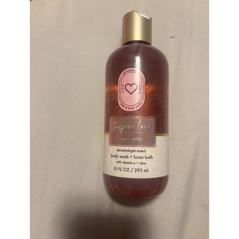 Bath & Body Work Aromatherapy Inspire Love Rose Vanilla Body Wash Foam Bath 10oz